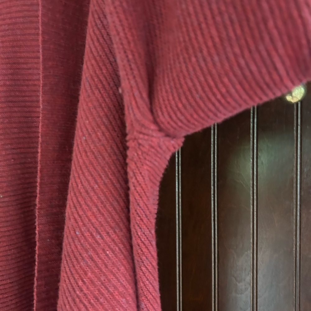 EILEEN FISHER Burgundy Cotton Linen Rib Knit Open Cardigan Relaxed Comfort Small - Picture 7 of 11